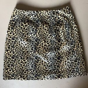 Cheetah print faux fur skirt